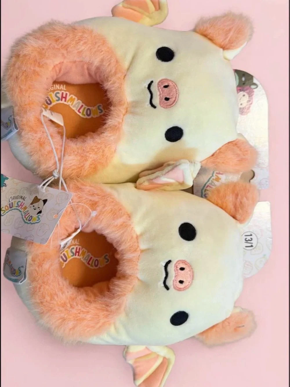 Squishmallows Pig Plush Mittens - Pink and Cream